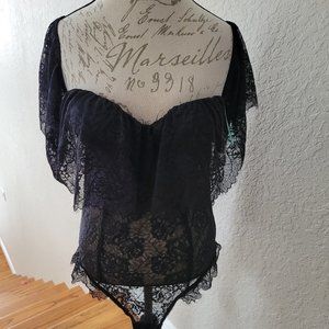 NEW Ruffle Lace Bandeau Teddy Lingerie